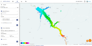 Banja hydropower reservoir shown by the eoApp by EOMAP