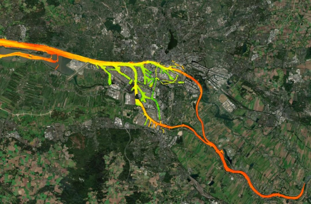 Turbidity on the Elbe River 2024 (eoapp AQUA by EOMAP)