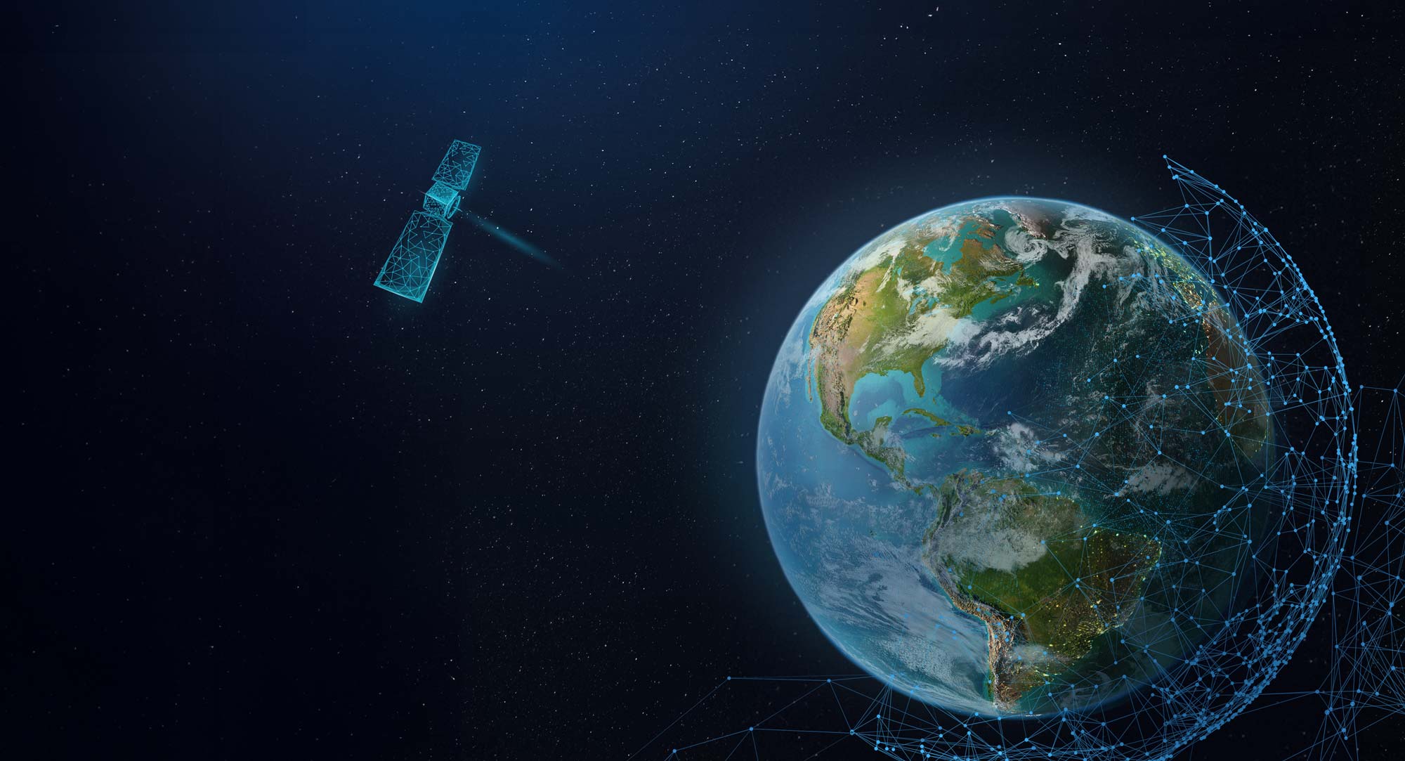 Satellite Earth Home Header A satellite orbiting the Earth - EOMAP's key visual