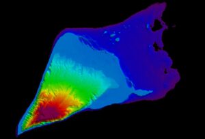 A DSM in colour of Shusha Island, Saudi Arabia, based on Satellite-Derived Bathymetry by EOMAP 