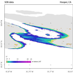 Satellite-derived bathymetry of Hooper Island, Canada, surveyed in the framework of the 4S project - Fig04b in the IHR paper