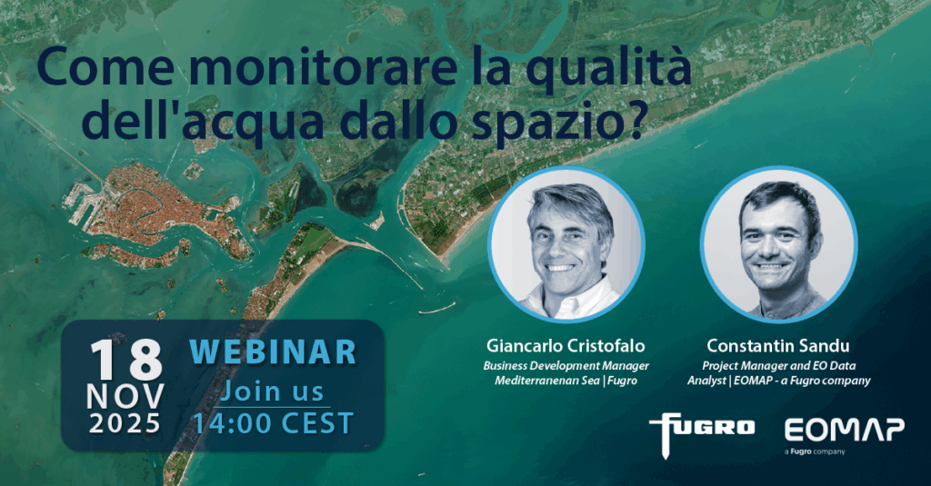 Webinar announcement in Italian on water quality monitoring