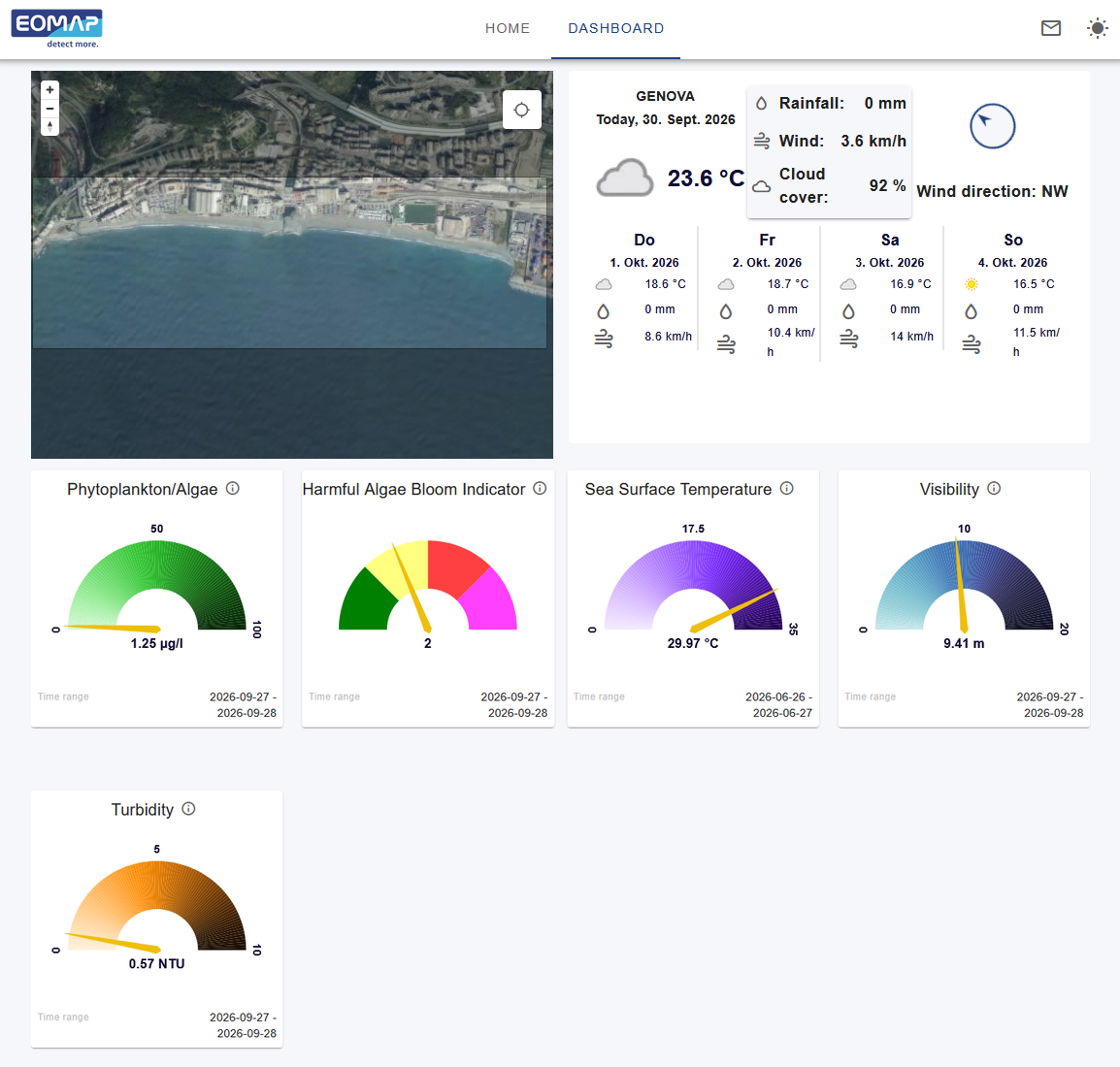 eoapp BEACH Dashboard