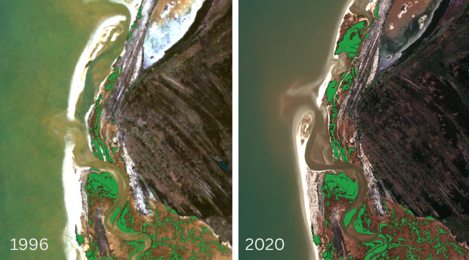 Madagascar Mangroves seen from Space - comparison of 1996 and 2020 - c/EOMAP