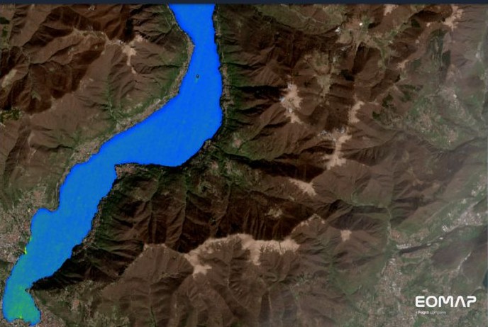 Satellite-Derived Water Quality of southern Lake Como - Chlorophyll a processed by eoapp AQUA - EOMAP